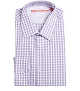 Thumbnail for your product : Report Collection purple and white gingham check cotton point collar dress shirt
