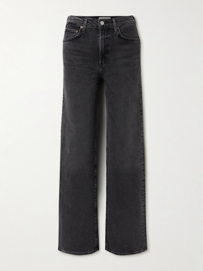 AGOLDE Harper Mid-rise Wide-leg Jeans - Black