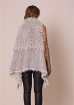 Thumbnail for your product : Missy Empire Kinga Grey Reversible Fluffy Gilet