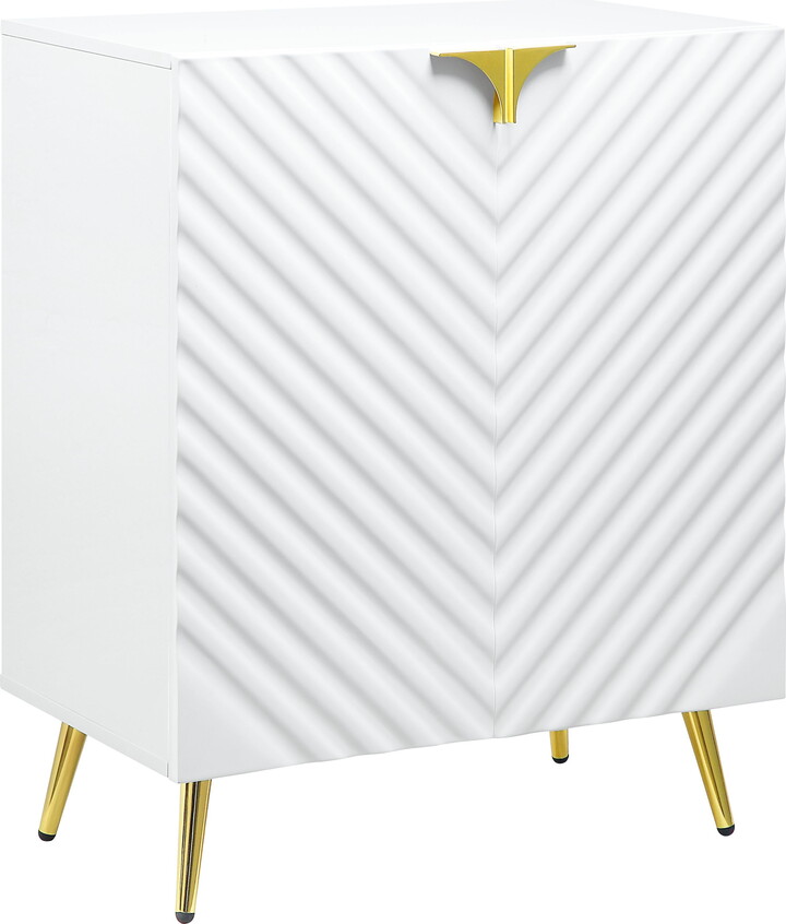 ACME Gaines Console Table, White High Gloss Finish