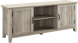 Hewson 58In Farmhouse Wood Grooved Door Media Console