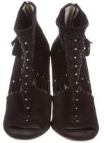 Thumbnail for your product : Jimmy Choo Peep-Toe Suede Ankle Boots