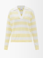 Thumbnail for your product : Allude Striped Cotton-blend Polo Shirt - Yellow Stripe