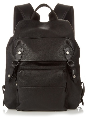 Lanvin Grained-leather and nylon backpack