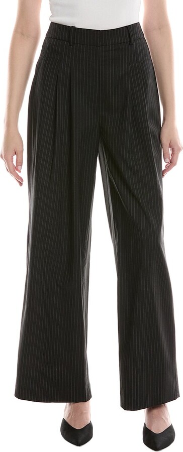 Kenneth Cole Pinstripe Pleated Wide Leg Pant