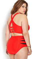Thumbnail for your product : Forever 21 Forever 21+ Plus Tomato Bold high-waisted Cutout Bikini Set Swimsuit XL1X2X