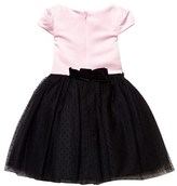 Thumbnail for your product : David Charles Pink and Black Satin Dress with Spot Tulle Skirt