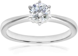 Naava EGL Women's 18 ct White Gold 0.54 ct Certified Diamond Solitaire Engagement Ring, Size M, HVS2