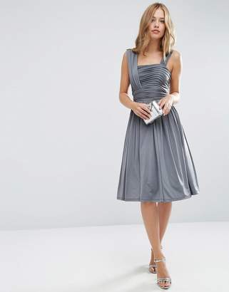 ASOS Design Bridesmaid Slinky Ruched Midi Dress