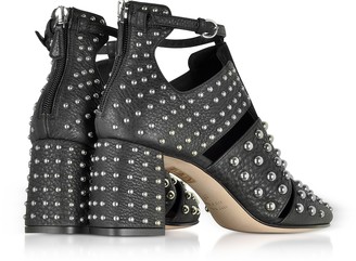 RED Valentino Black Leather Studded Boots