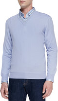 Thumbnail for your product : Ermenegildo Zegna Knit Wool/Silk V-Neck Sweater, Lilac/Gray