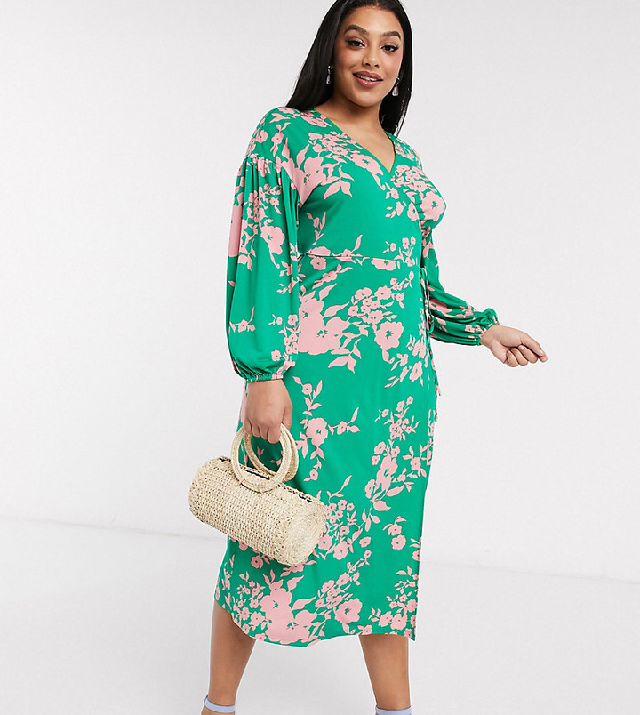 wrap tea dress midi