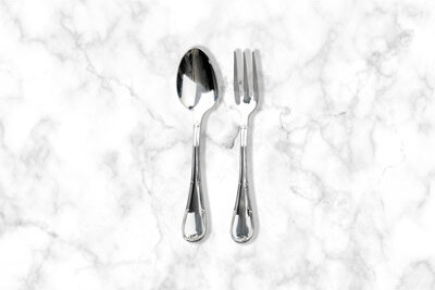 Mepra Serving Set (Fork And Spoon) Raffaello Stainless Steel