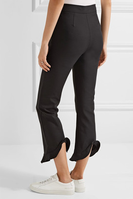 Opening Ceremony William Ruffle-trimmed Stretch-crepe Straight-leg Pants - Black