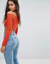 Thumbnail for your product : Missguided exclusive bardot striped crop top