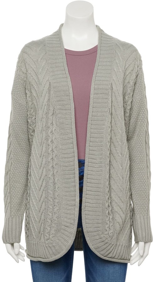 pink republic open front cardigan