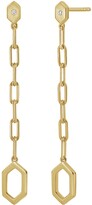 Thumbnail for your product : Carrière Jewelry Solteiro 18K Yellow Gold Plated Sterling Silver Diamond Link Drop Earrings - 0.02 ctw