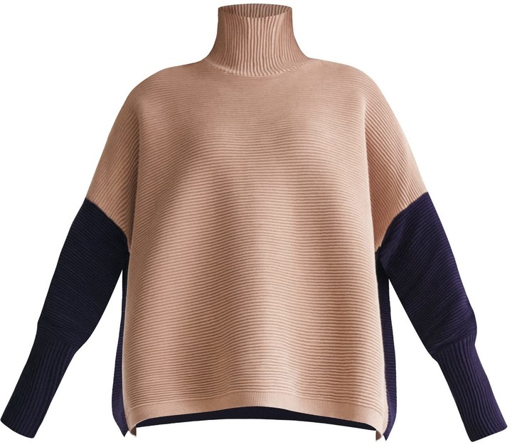 ladies black ribbed polo neck jumper