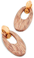 Thumbnail for your product : Kenneth Jay Lane Gold and Wood Drop Earrings