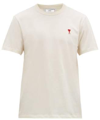 Ami De Coeur-applique Cotton T-shirt - Mens - Cream