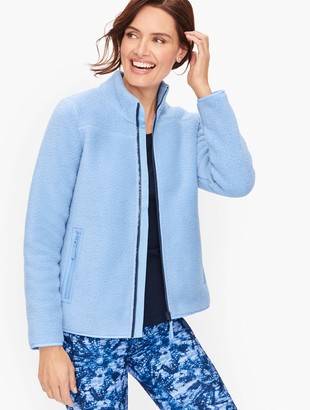 Talbots Sherpa Woven Trim Jacket - Solid