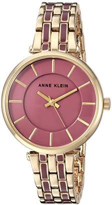Anne Klein Women's AK/3010MVGB Gold-Tone and Mauve Bracelet Watch