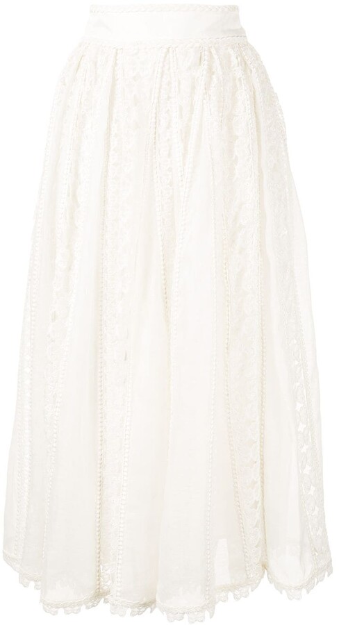 zimmermann white ruffle skirt