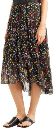 See by Chloe Floral-print Metallic Fil Coupé Silk-georgette Midi Skirt