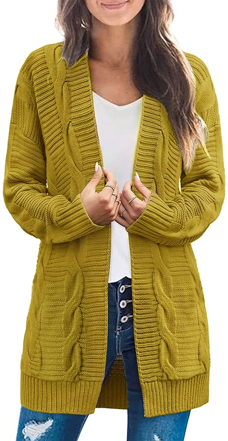 yellow sweater coat