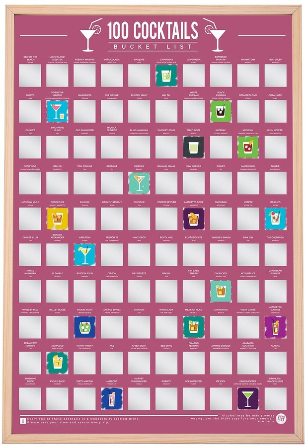 Gift Republic 100 Cocktail Bucket List ScratchOff Poster ShopStyle Bags