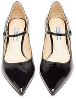 Thumbnail for your product : Prada Point-toe Patent-leather Mary-jane Pumps - Womens - Black