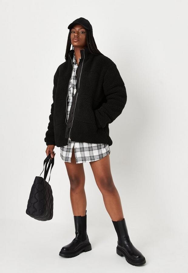 oversized borg teddy jacket