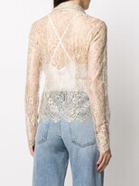 Thumbnail for your product : A.N.G.E.L.O. Vintage Cult 2000s Sheer Lace Shirt