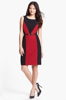 Thumbnail for your product : Ellen Tracy Colorblock Crepe Sheath Dress