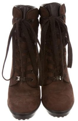Tod's Suede ace-Up Ankle Boots