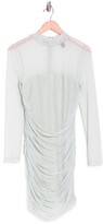 Thumbnail for your product : Love by Design Sheer Ruched Mock Neck Long Sleeve Bodycon Dress