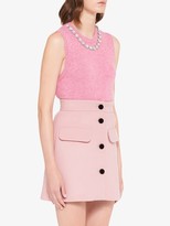 Thumbnail for your product : Miu Miu Floral Crystal Trim Knitted Vest