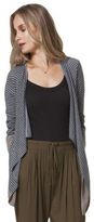Thumbnail for your product : C&C California Striped Wool-Blend Drape Cardigan