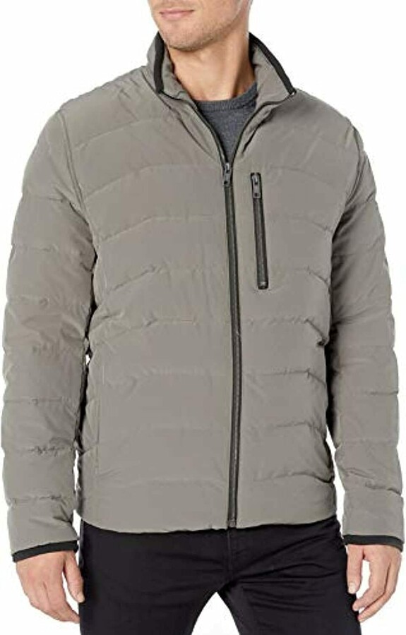 Marc New York by Andrew Marc Mens Brixton Faux Sherpa Lined Box Quilted Jacket