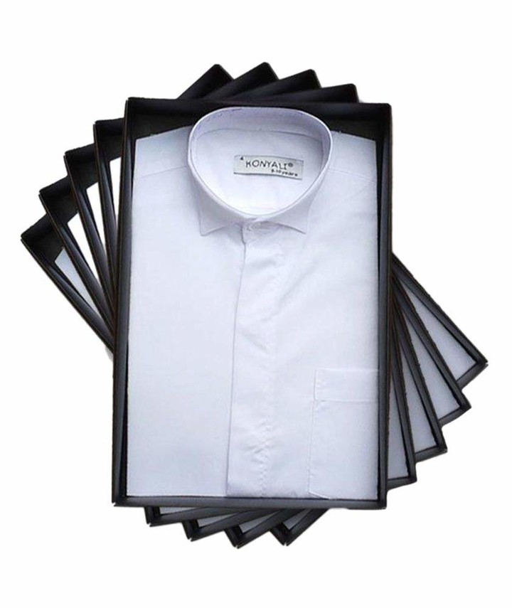 1 to 16 Years Boys Sebastian Le Blanc Formal Pleated Kids White Wing Collar Wedding Tuxedo Pintuck Shirt
