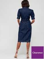 Thumbnail for your product : Very Puff Sleeve Midi Denim Dress - Indigo
