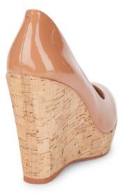 Vince Camuto Faran Patent Leather Cork Wedge Pumps