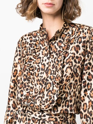 Alberto Biani Cheetah-Print Silk Shirt