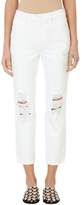 Thumbnail for your product : Alexander Wang Cult Destroyed White Cotton Ripped Cropped Jeans