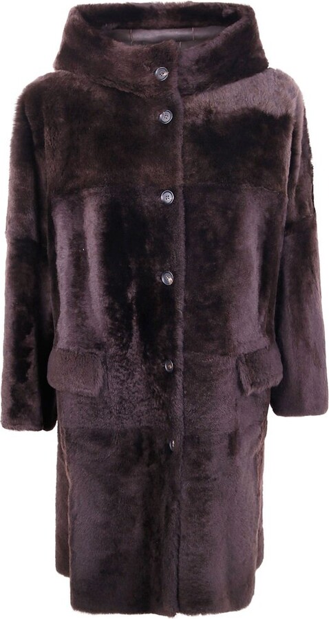 Brunello Cucinelli High Collared Hooded Coat