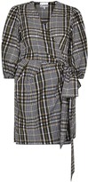 Thumbnail for your product : Ganni Belted Check-Print Mini Dress