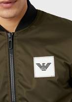 Thumbnail for your product : Emporio Armani Padded Bomber In Nylon Satin With City Maxi Patches