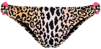 Reina Olga Rings leopard-print bikini bottoms