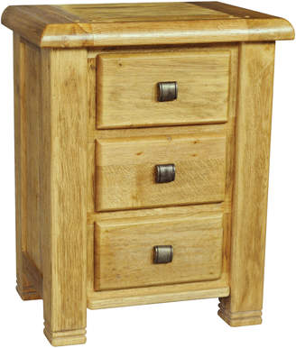 By Designs Danube 3 Drawer Bedside Table in Distressed Natural Dusk