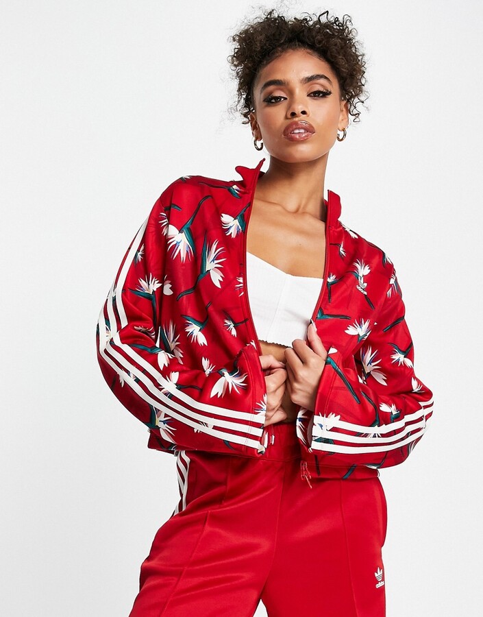 adidas x Thebe Magugu Beckenbauer track top in red with all-over print -  ShopStyle Jackets